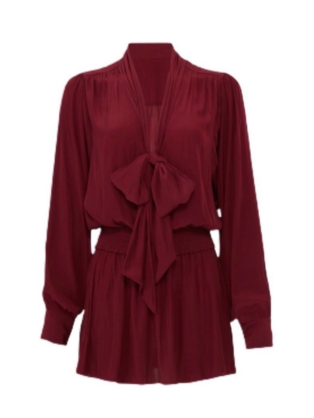 Ramy Brook Winslow Smocked Maroon Dress XXS